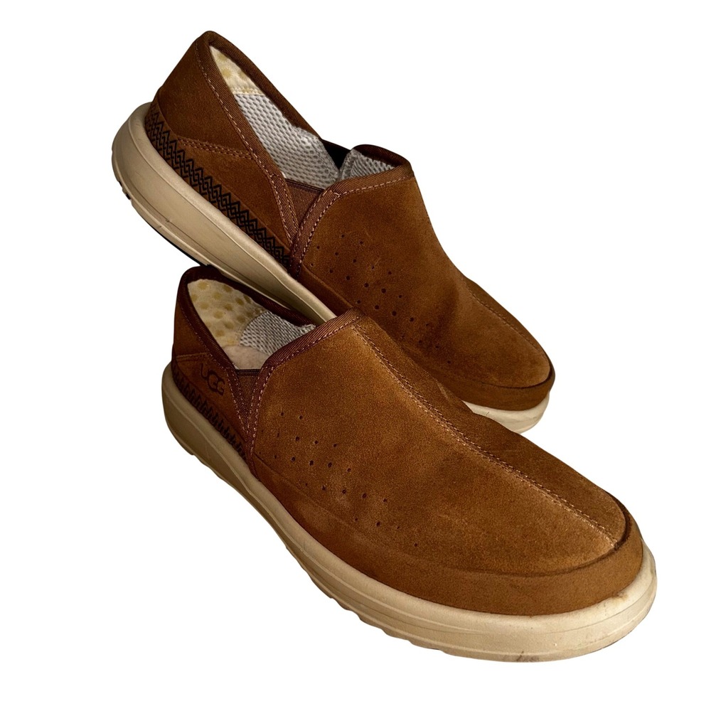 UGG Kick It Suede Slipper Mens 12 Chestnut Brown Slip On Shoes 1118495